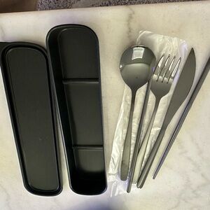 Stainless steel gunmetal cutlery set